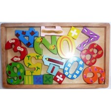 Wooden Number Blocks in Tray Wooden Number Blocks in Tray